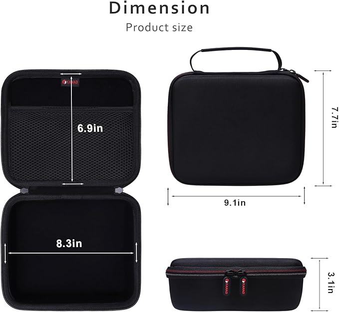 XANAD Massage Gun Case Compatible with TheraGun Relief Handheld Percussion Massage Gun,Massage Neck/Back/Leg/Shoulder,Black-Inside: 8.3"x6.9"x2.4"(Case Only)