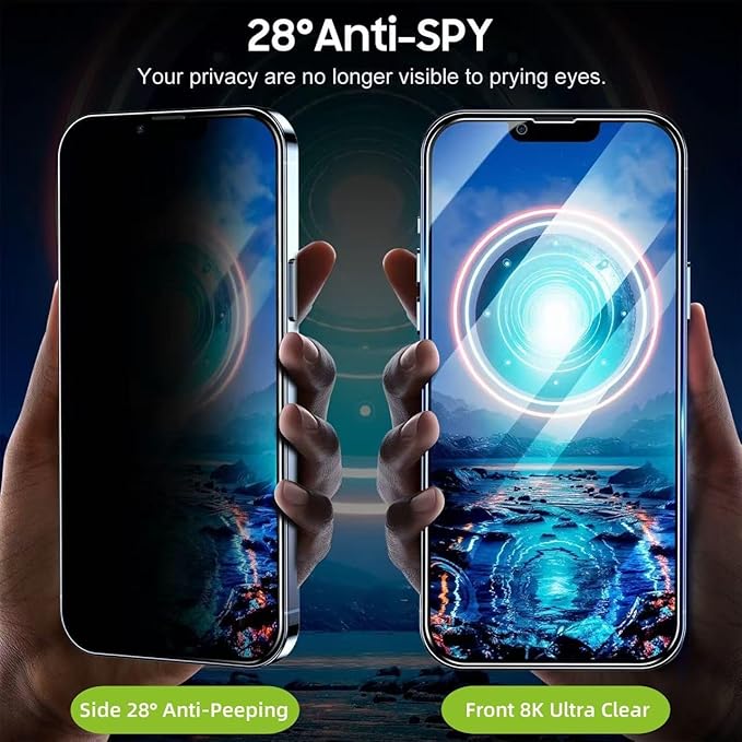 2 Pack Matte Privacy Screen Protector for iPhone 17, iPhone 16 Pro 6.3-inch, Anti-Glare Display Filter, 9H Tempered Glass, Full Coverage, Anti-Fingerprint, Auto Dust-Elimination, No Bubble, Easy Installation