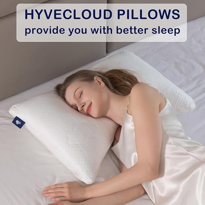 Cooling Memory Foam Pillows for Deep Sleep Bed Pillow & Washable Cover Cooling Pillow for Neck PainRelief Pillow for Shoulder & Back Crescent White-Cooling++ (Queen+Extra Fill) Pack of 2