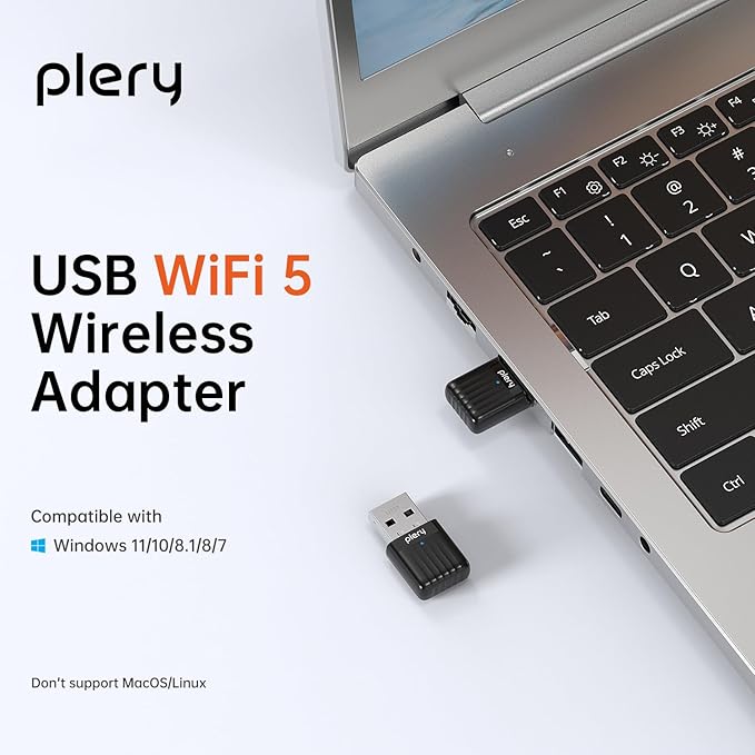 USB WiFi Adapter for Desktop PC, 5G 2.4G Dual Band WiFi Dongle 802.11AC 650Mbps Wireless Network Adapter for Laptop, Compatible with Windows 11/10/8.1/8/7/XP
