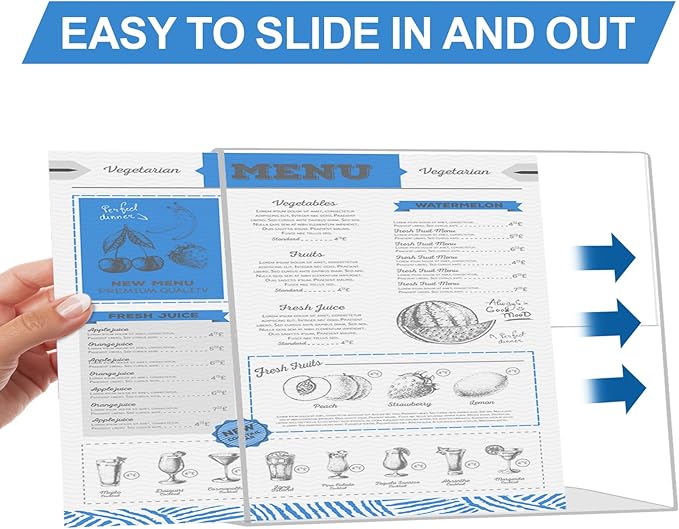 EHWINE 6 Pack 8.5 x 11 Acrylic Sign Holder Horizontal, Clear Plastic Signs Display Stand, Slanted Back Paper Holder Stand up Table Top Sign Holders Flyer Stand Frames for Office Business Store