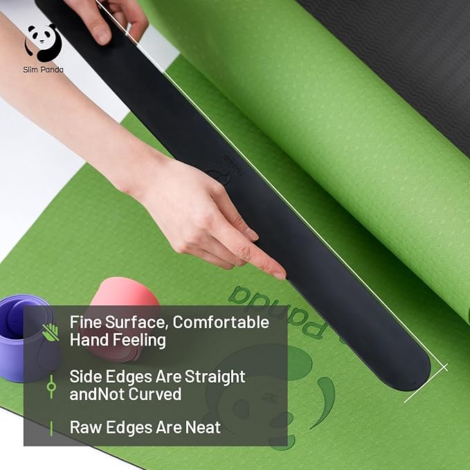 Slim Panda Yoga Mat Strap Slap Band, One Snap Keeps Mats Tightly Rolled, Heavy-Duty Clasp Fits Most Size Mats(24" L X 2" W)