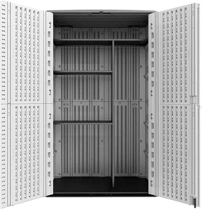 KINYING Metal Laminate Shelving Kit for Kinying Vertical Storage Cabinet, with Screw and Nuts, 68” x 46” x 15”(Color: Black)