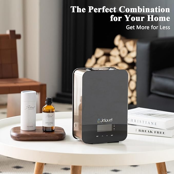JCLOUD Smart Scent Air Machine for Home with Spring Breeze Inspired by InterContinental Hotel Essential Oils 100ML, HVAC Scent Diffuser Cover Up to 2000 Sq. Ft with Cold Air Technology for Large Room