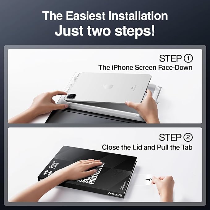 SMARTDEVIL Screen Protector for iPad Mini 7th/6th Generation(8.3 inch, 2024/2021) with Easy Installation Frame, 9H Clear Tempered Glass Film, Anti-Shatter, 2 Pack