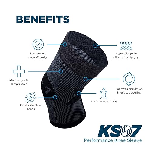 OrthoSleeve Compression Knee Brace/Sleeve for ACL, MCL, Injury Recovery, Meniscus Tear, knee pain, aching knees, patellar tendonitis & arthritis