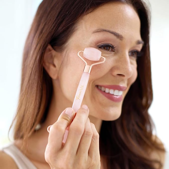 Rose Quartz Gua Sha and Face Sculpting Roller Kit - Lymphatic Drainage and Facial Massager for Skin Care - Beauty Tools for Women - Ice Depuffer and Shaper for Eye Area, Neck and Puffy Face