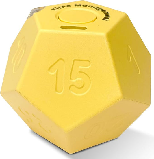 Cube Pomodoro Timer, Rechargeable Small Cute, Timer for Kids and Classroom, Kitchen, Cooking, Workout & Study Countdown, Time Management Tool (Honey Yellow)