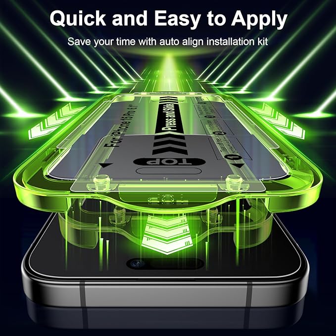 Esanik for iPhone 15 Pro Matte Glass Screen Protector [Auto-alignment] Anti-Glare & Anti-Fingerprint,Anti-Reflection,Bubble Free, Smooth as Silk, 2 Pack 9H Glass Screen Cover