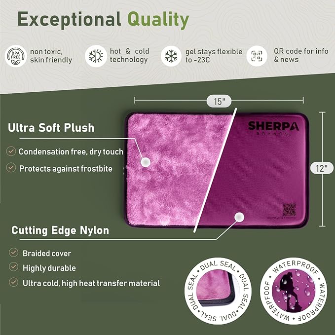 Large Ice Packs for Injuries Reusable - Soft Gel Hot and Cold Packs for Injuries, Hip, Shoulder, Back Pain Relief - 12" x 15" - Purple