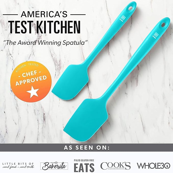 DI ORO Silicone Spatula Set - Rubber Kitchen Spatulas for Baking, Cooking, & Mixing - 600°F Heat-Resistant & BPA Free Silicone Scraper Spatulas for Nonstick Cookware - Dishwasher Safe (5pc, Teal)