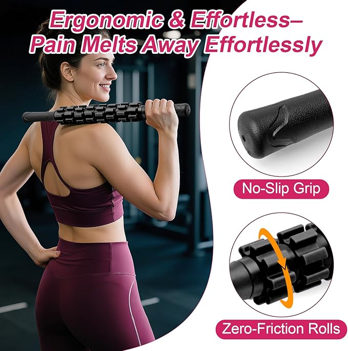 Muscle Roller Stick, Muscle Roller, Liposuction Massage Roller for Lymphatic Drainage, Massager Stick for Relief Muscle Soreness, Trigger Points, Help Exercise Runner Legs, Back Recovery