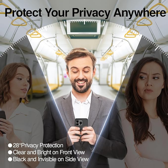 SMARTDEVIL 2 Pack for iPhone 13 Pro Max Privacy Screen Protector, Military Grade Shatterproof, 9H Hardness, Anti-Spy Tempered Glass, Fast & Easy Instlltion, Case Friendly