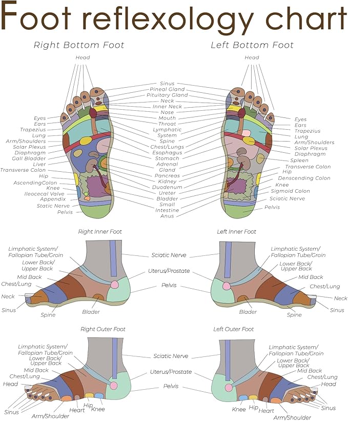 Reflexology Socks Set with Tools, 2 Pairs Chiro Acupressure Acupuncture Trigger Point Foot Pain Relief Remedy Acupoint Massage Birthday Gifts for Men B