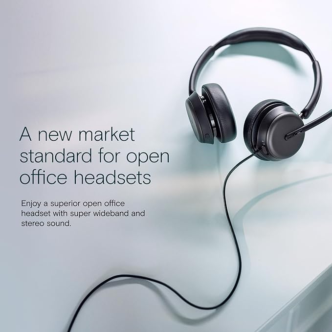 EPOS Impact 860 Dual-Sided Wired Headset with USB-C/USB-A, Noise-Canceling Mic, Super Wideband Audio, Comfortable Fit, Ideal for Business Calls, Office Use, and Multi-Device Compatibility.