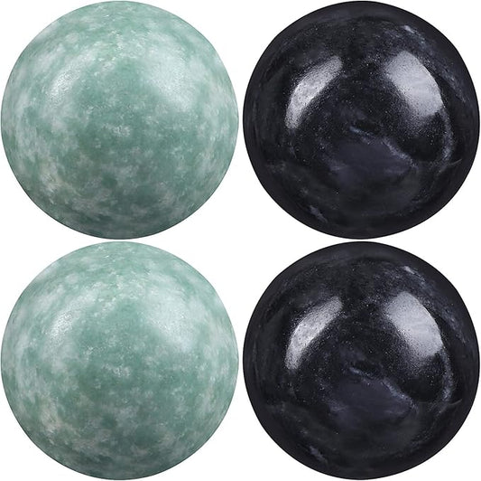 4Pcs Solid Baoding Balls Chinese Health Exercise Massage Balls Marble Stone Massage Baoding Balls for Hand Muscle Exercise