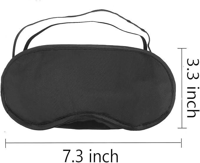 12 Pcs Eye Mask Sleep Blindfold with Nose Pad and Elastic Strap for Travel Sleep, Game Sleeping, Black