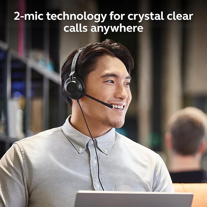 Jabra Evolve2 30 SE (2025 Version) Wired Single-Ear Headphones with Microphone for Work –Computer Headset - USB-A and USB-C Cable - Microsoft Teams Certified - Works with All Meeting Platforms – Black