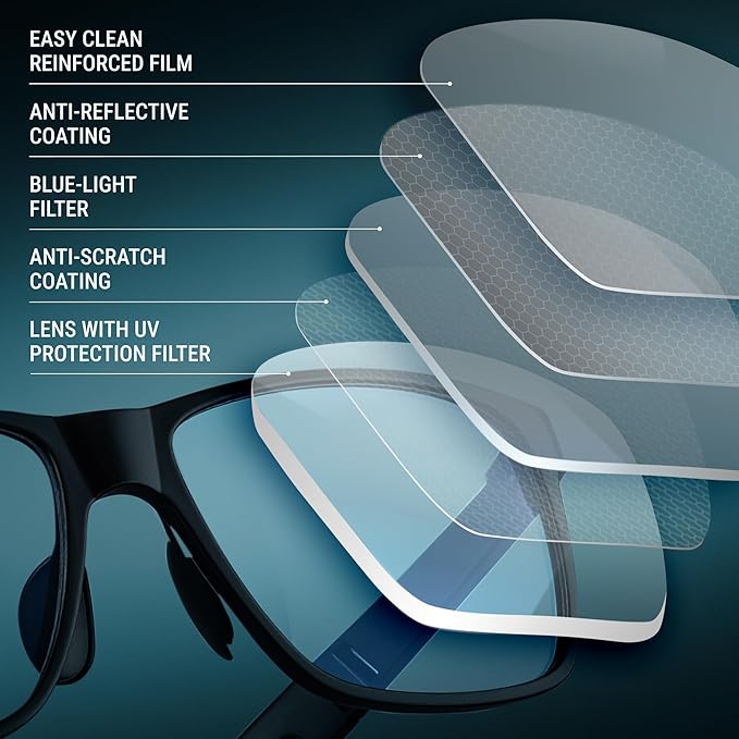 Carbon Blue Light Blocking Glasses Men for Computer, Gaming, Metal Frame Green Light Protection Night Driving Glasses for Man