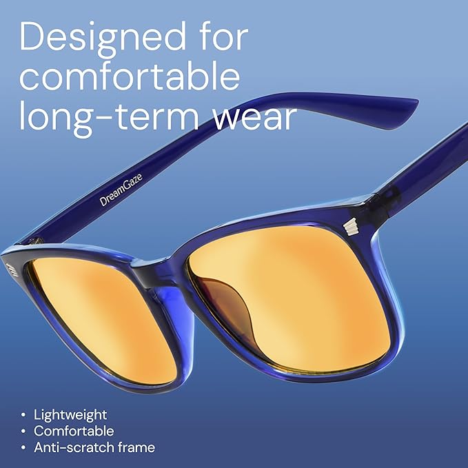 DreamGaze 99.9% Blue Light Blocking Glasses for Better Sleep - Anti Blue Light Glasses Men - Premium Computer Gaming Glasses