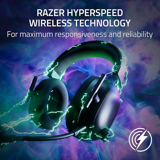 Razer BlackShark V2 Pro Wireless Gaming Headset: Super Wideband Mic - Pro Tuned FPS Profiles - 50mm Drivers - Plush Noise Isolating Earcups - 70 Hr Battery - Bluetooth - for PC, PS5, Switch 2 - Black