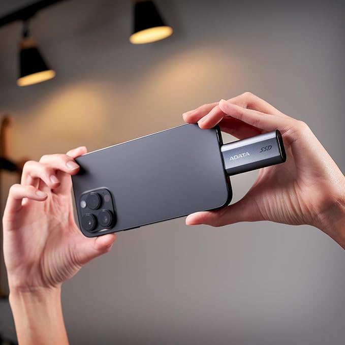 ADATA SC750 2000GB - Up to 1000 MB/s- HighSpeed USB 3.2 Gen 2 USB-C External Portable SSD Black Titanium (SC750-2000G-CCBK)