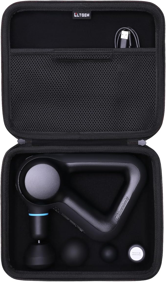 LTGEM Massage Case Compatible with TheraGun Prime G5 / G4 Tissue Therapy Massage Gun/Neck/Back/Leg/Shoulder Electric Percussion Massage Gun - Travel Protective Carrying Storage Bag, Black(Case Only)