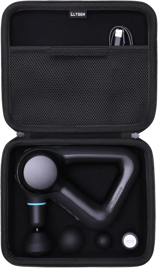 LTGEM Massage Case Compatible with TheraGun Prime G5 / G4 Tissue Therapy Massage Gun/Neck/Back/Leg/Shoulder Electric Percussion Massage Gun - Travel Protective Carrying Storage Bag, Black(Case Only)
