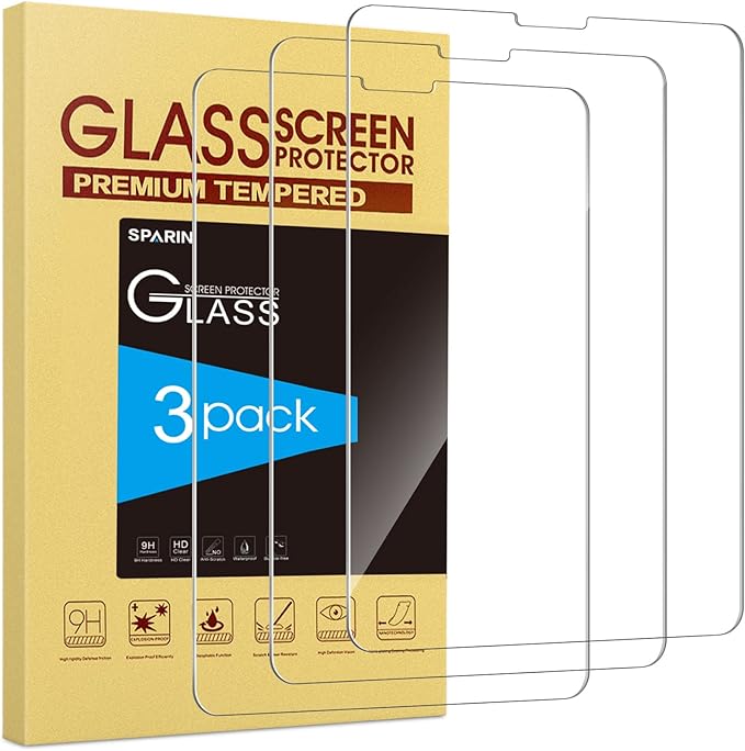 SPARIN 3 Pack Screen Protector for iPad Air 5th 4th Generation 10.9 inch (Air 5/4) 2022/2020, iPad Pro 11 inch (2022/2021/2020/2018), Tempered Glass, Case Friendly, Anti-Scratch