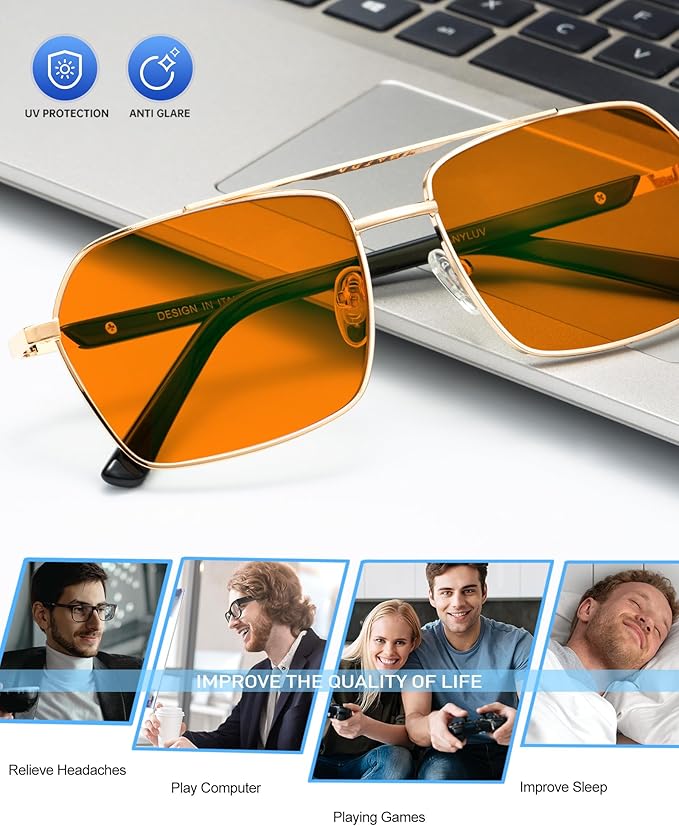 ANYLUV Blue Light Glasses Men/Women, Blue Light Blocking Glasses, Computer Screen Blocker Eyes Protection Glasses