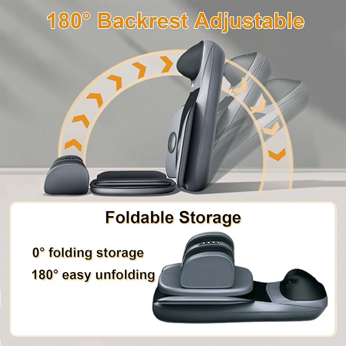 Lvrunben Shiatsu Back Massager with Heat, 3D Kneading Massage Chair Pad, Electric Massage Seat Cushion for Body, Neck,Shoulder, with Movable Multi-Function Leg and Foot Massager for Office, Home