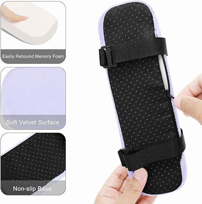 MOSISO Chair Armrest Pads (2 Pack), Memory Foam Home/Office Chair Arm Rest Covers Comfy Computer Gaming Elbow Cushion Removable Washable Elbow Support Forearm Pressure Relief, Purple