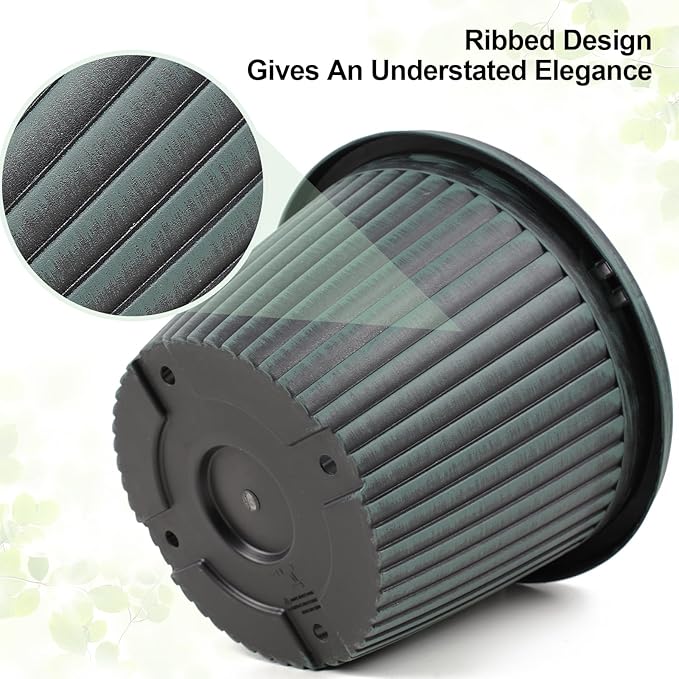 Large-Planter-Indoor-Outdoor Plant Pots, 12 inch 4 Pack Plastic Flower Pots with Saucer and Drainage Holes, Modern Garden Planters for Planting Medium Large Plants， Decorative Resin Garden Pots