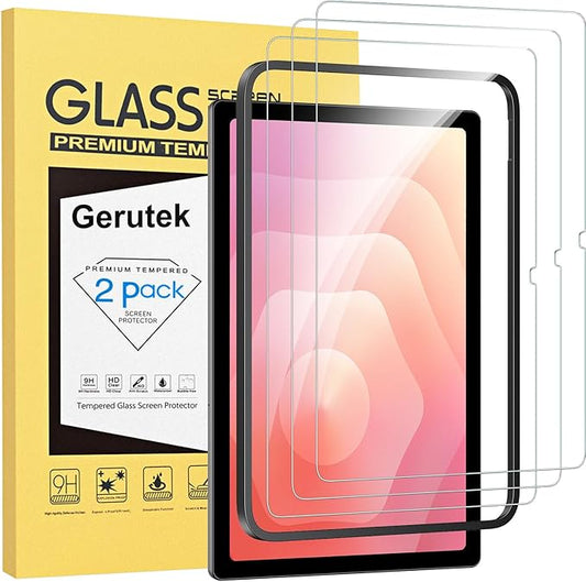 Gerutek Screen Protector 3 Pack for Samsung Galaxy Tab S11/S10 Lite/S10 FE/S9 FE 5G/Tab S9/ S8/ S7 (10.9/11 inch) Tempered Glass Film with Alignment Frame, HD Clear, 9h Hardness