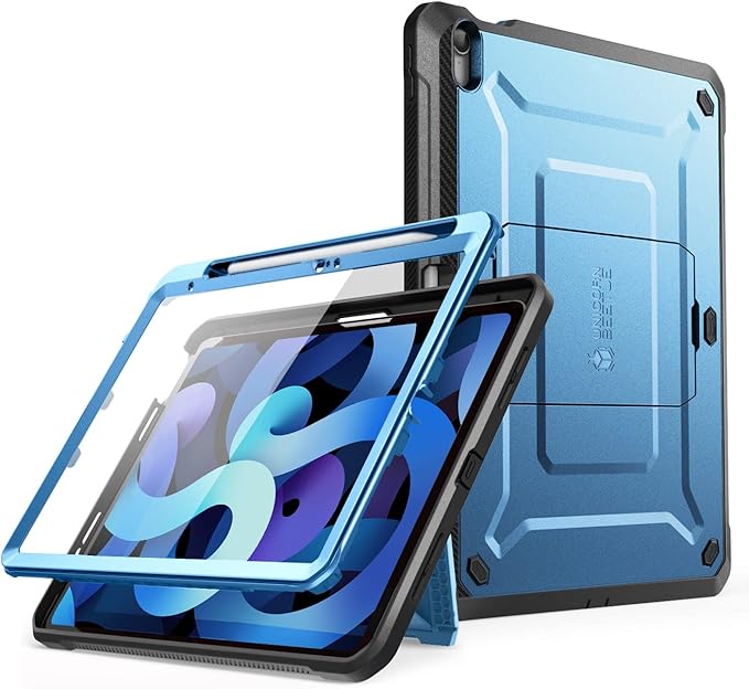 SUPCASE for iPad 11th Gen A16 Chip 11 Inch 2025 Case with Screen Protector (Unicorn Beetle Pro), [Built-in Stand & Pencil Holder] Heavy Duty Protective Cover for iPad 10th Gen 10.9 Inch 2022, Blue
