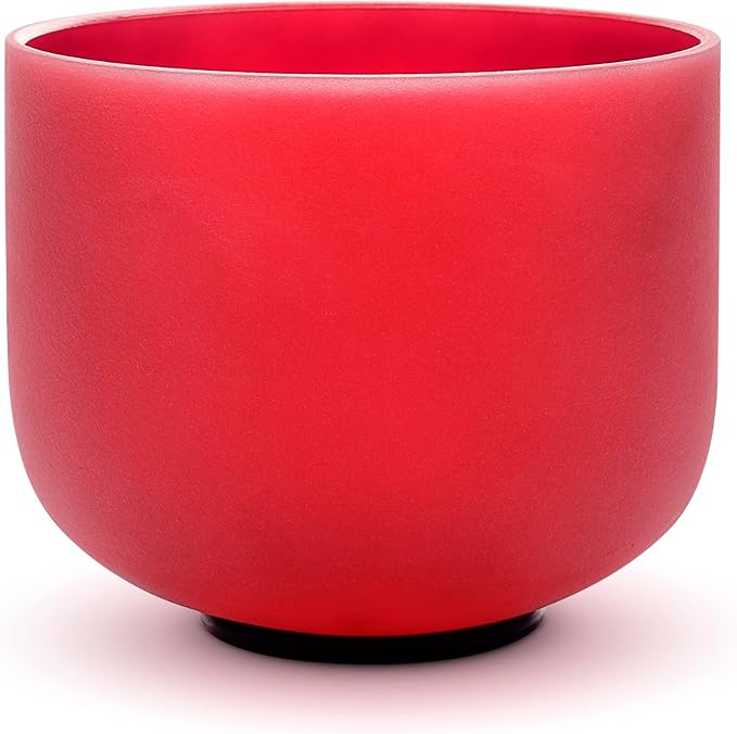 TOPFUND 7 inch Red C Note Crystal Singing Bowl Root Chakra Meditation Sound Healing