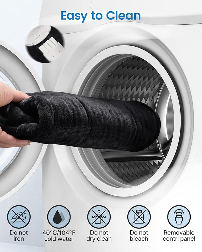 RENPHO Heating Pad for Neck and Shoulders and Back Pain Relief, Birthday Christmas Gifts for Men Mom Dad Wife, FSA Eligible, 24"x37" XL Large Heat Pad for Full Body, ETL Certified, HSA Store, Black