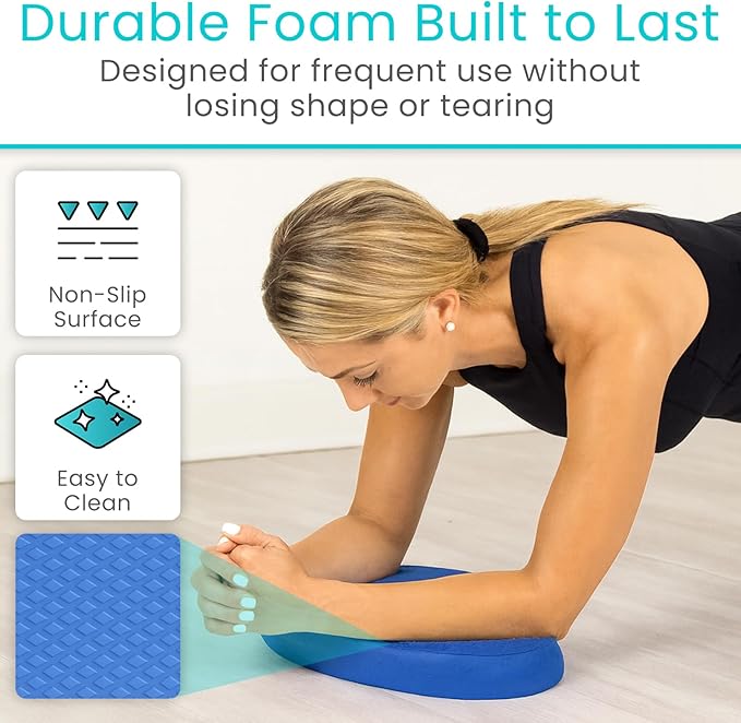 Vive Oval Balance Pad - Wobble Cushion For Physical Therapy And Rehabilitation Equipment - Soft Stability Trainer Foam For Workouts, Yoga, Core Strength And Pilates - Device For Women, Men And Kids