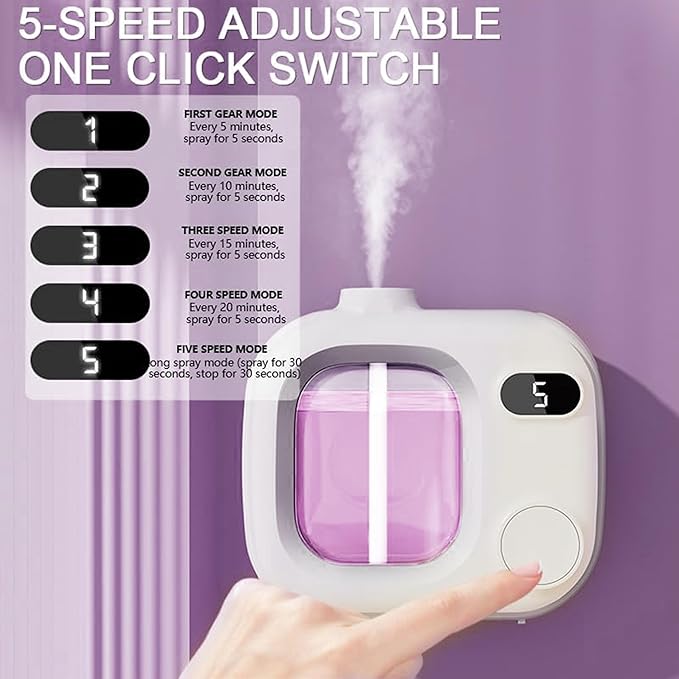 Mini Aromatherapy Diffuser - Cute and Compact Ultrasonic Essential Oil Diffuser with 5 Mist Levels for Home Office Car and Hotel Cordless Air Fragrance Machine for Large Rooms and Bathrooms