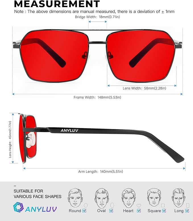 ANYLUV Blue Green Light Blocking Glasses for Men Women Blue Light Glasses Sleep Enhancement Glasses for Eyes Protection