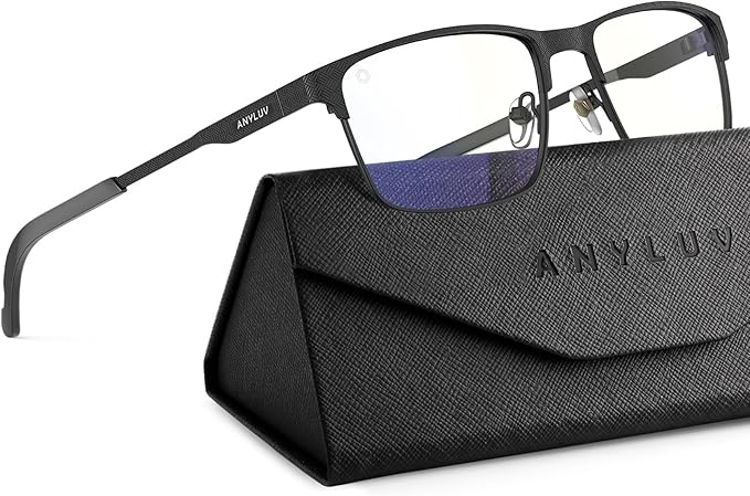 ANYLUV Blue Light Glasses for Men/Women, Lightweight Blue Light Blocking Glasses, Anti-Eye Strain Computer Glasses for Gaming