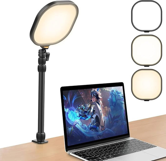 Desk Key Light for Zoom Video - ULANZI K7 Pro Key Lighting Dimmable 3200K-5600K I 15W I CRI 95+ I Edge Emitting I Desk Clamp I 360° Degree Ball Head I Extendable Pole for Streaming Conference