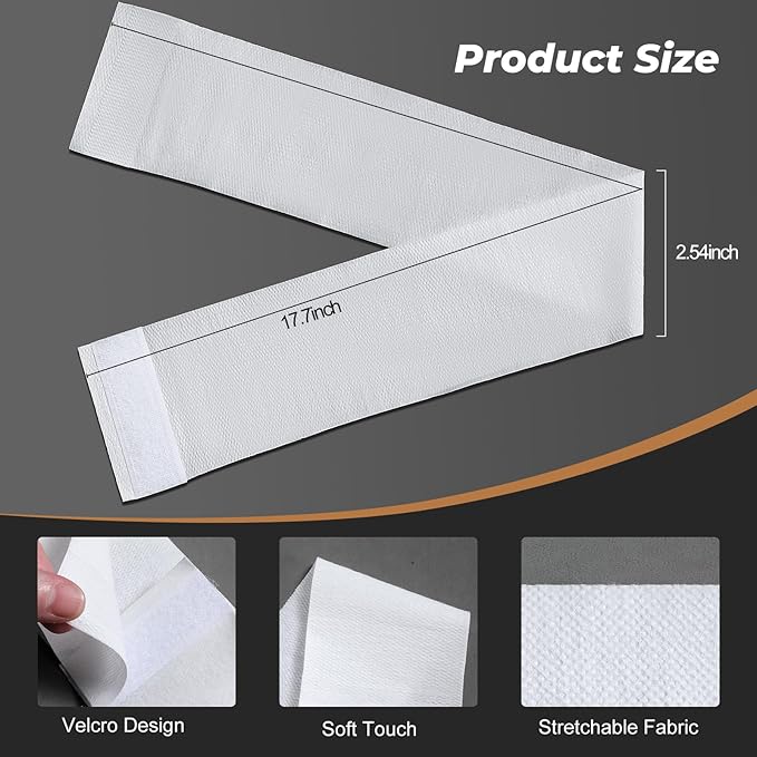 100 Pieces Disposable headbands for spa, Facial Esthetician Elastic Headband,Head Band for Skincare for Women Salons,White