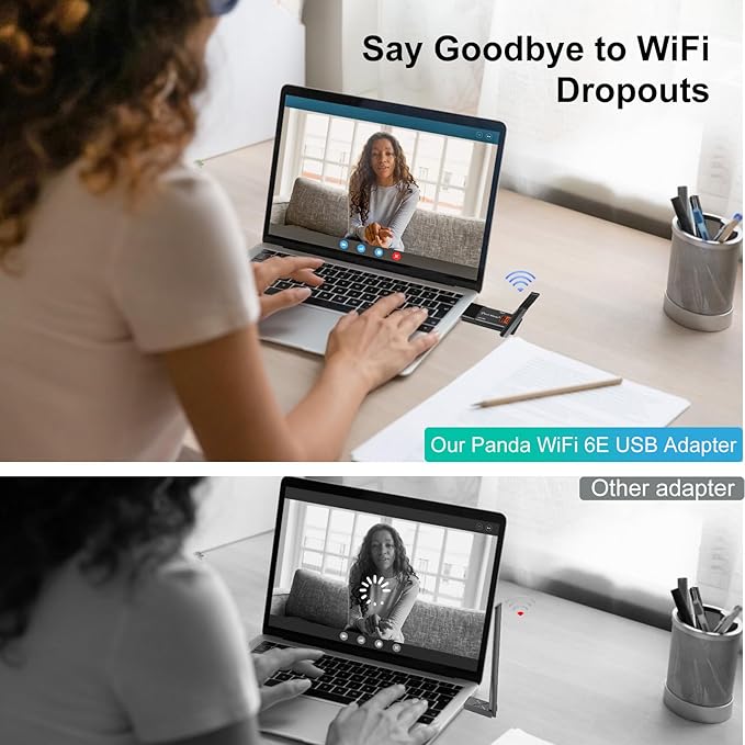 Panda Wireless® PAU0F AXE3000 Tri Band (2.4/5 / 6 GHz) WiFi 6E USB 3.0 Adapter - Windows 10/11, Zorin, MX Linux, EndeavourOS, Mint, Ubuntu, Manjaro, openSUSE, Fedora, Kali and Raspbian