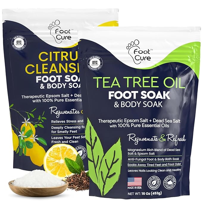 Tea Tree & Citrus Foot Soak with Epsom Salt – Supports Tired Feet, Softens Calluses, and Refreshes – Made in USA (2-Pack)