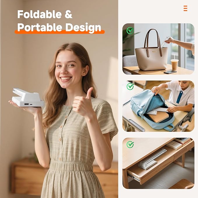 ShineTech LED Desk Lamp for Home Office, Dimmable Desk Light with 25 Lighting Combinations and USB Port, Memory and Timer Folding Reading Light for Study Nightstand, White