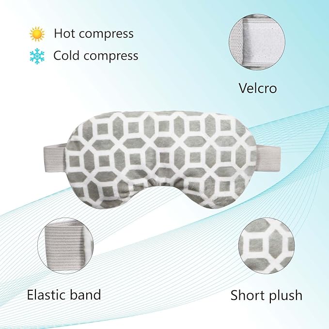 2 in 1 Heated/Ice Eye Mask Moist Heat Eye Mask Lavender & Flaxseed Sinus Pillow Microwavable for Dry Eye,Styes,Sinus Pain,Headache,Migraine,Puffy or Swollen Eyes Irritated and Inflamed Eyelid Bumps