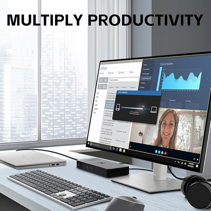 Dell WD19S 180W Docking Station, Performance Dock WD19S - 3 Year Warranty, with 180W Power Adapter + 130W Power Delivery + HDMI Cable + DisplayPort Cable + USB-C Cable, New