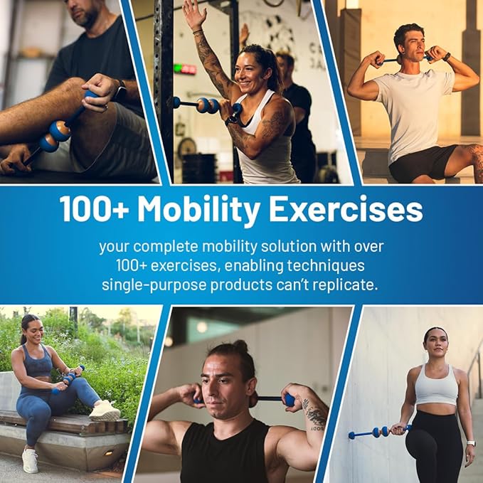 MOBO 7-in-1 Muscle Roller Stick – Full-Body Massage Roller for Myofascial Release, Trigger Point Therapy, Muscle Recovery, Deep Tissue Leg & Back Pain Relief, Physical Therapy, Gym & Travel Use