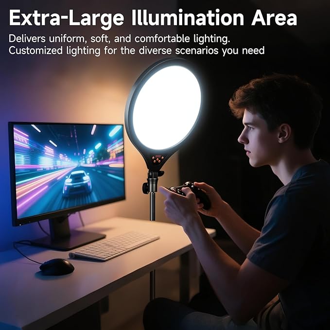 Ring Light with Stand and Phone Holder, 14" Professional Full-Screen Large Ring Light with 63'' Stand, Selfie Ringlight for Video Recording, Live Streaming, Makeup, Barber, YouTube, TikTok